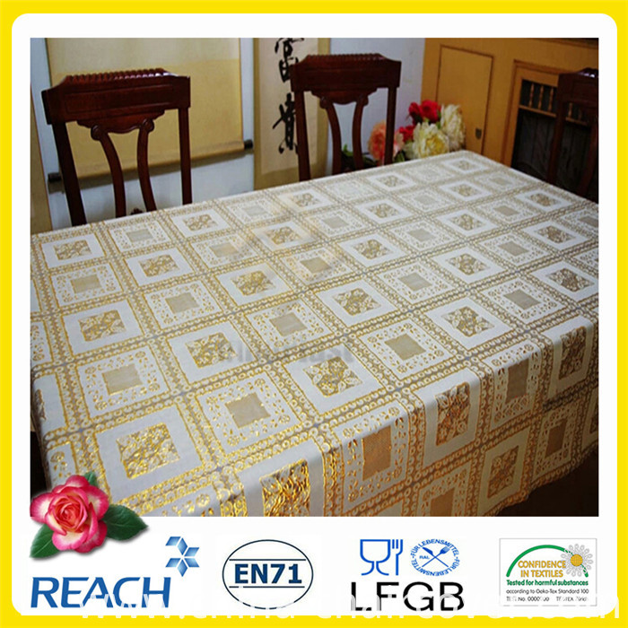 Golden PVC Lace Tablecloth